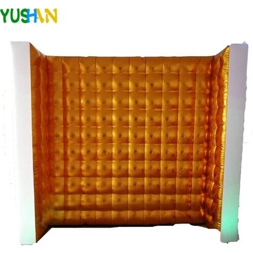 Gold & Silver Music Rhythm Control LED strips color lights Change Inflatable Wall backdrop stand for sweet 16 party weddings