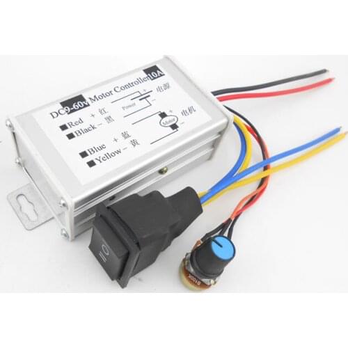 10A positive and negative DC motor 12V24V36V48V60V stepless motor speed controller PWM pulse width drive board