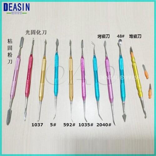 10Pcs /set Factory outlet Denture Ceramic Cement Mixing Knife Dental Lab Blade Double Heads