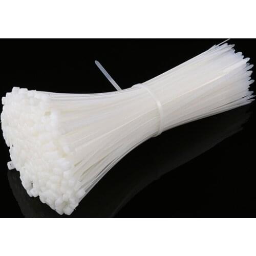 50Pcs 3x80 3x120mm Assorted Self-Locking White Nylon Cable Ties Loop Wire Wrap Zip Ties Various Specifications