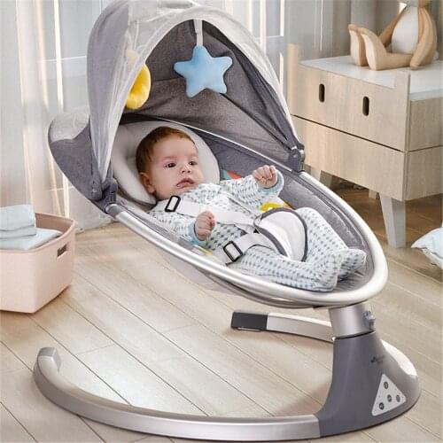 Safety Baby Rocking Chair With Remote Control Baby Electric Cradle Swing Soothing Artifact Sleeps Newborn Sleeping