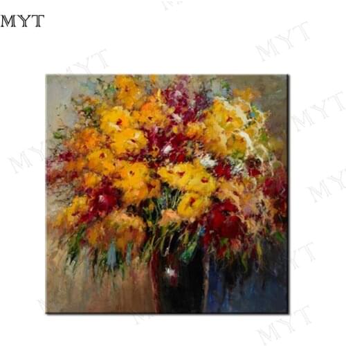 MYT Large Wall Art Abstract Painting Yellow Flower Art Handpainted Oil Painting Canvas Art Large Canvas Art Paintings On Canvas