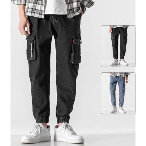 Cargo Jeans Men 2021 New Fashion Casual Oversized Harem Joggers Trousers Men Streetwear Hip Hop Plus Size Wide Leg Pants Men
