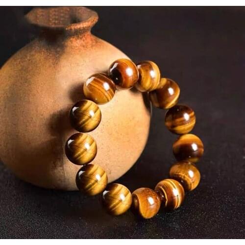Natural Stone Beads Tiger Eye Bracelets For Men Women Handmade Stretch Buddha Braclet Yoga Meditation Jewelry Homme Bijoux