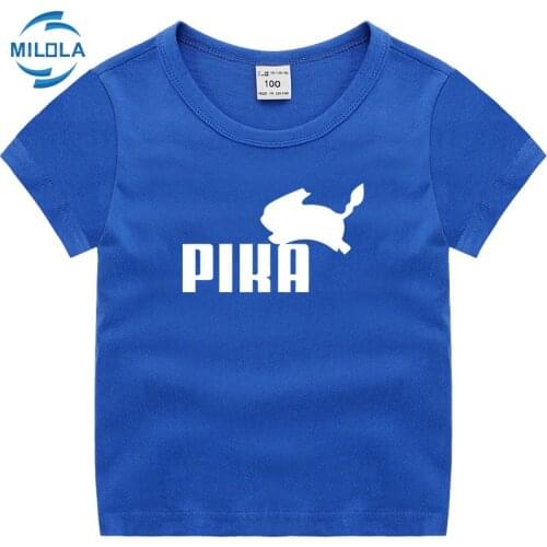 Takara Tomy Pokemon Pikachu Kids T-shirt Kawaii Baby Boy Girl Short Sleeve T-Shirts Children Summer Tops Boys Clothes Gifts