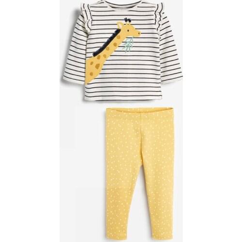 Childrens Sports Suit 2021 Autumn New Print Baby Girl Clothing Casual Striped Tops Trousers 2 Piece Set Kids Tracksuits Clothes