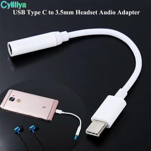 100pcs Type-C To Audio Port Adapter Cable 3.5mm Earphones Headphones to Type C Connector For Meizu MX6 PRO 5 Pro 6 Leeco Le PRO