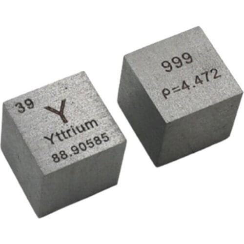 Yttrium Metal 10mm Density Cube 99.9% Pure for Element Collection