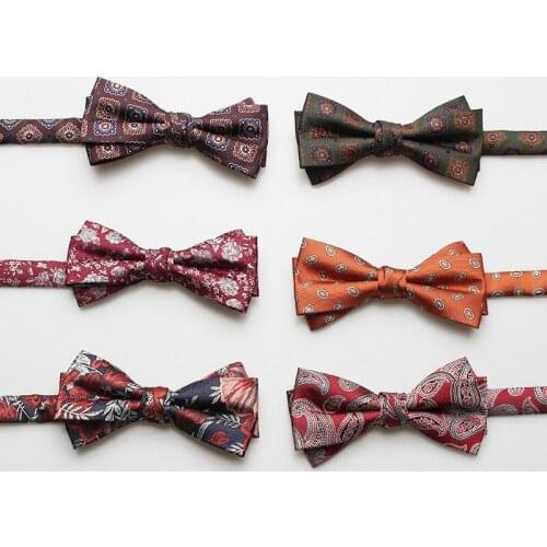 Linbaiway Floral Printed Bowties for Mens Suits Wedding Party Bow Ties Grooms Tuxedos Male Gravata Borboleta Gentlemen Cravat