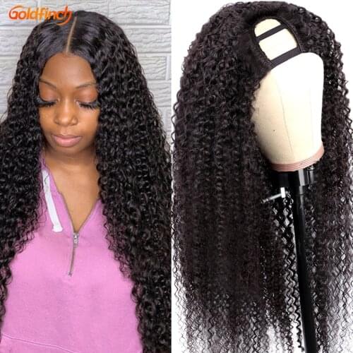 Mongolian Afro Kinky Curly U Part Wig Human Hair Wigs U Part Wig Kinky Curly Invisible Glueless Wig PrePlucked For Black Women