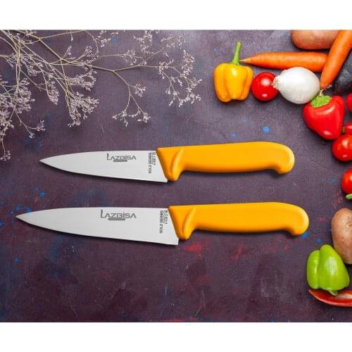 Lazbisa Kitchen Knife Set Meat Vegetable Fruit Bread Knife Chef 2 Pcs Gold Series