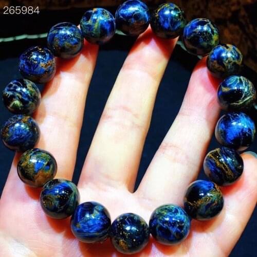 Genuine Natural Blue Pietersite Gemstone Bracelet Stretch Round Beads 12.3mm From Namibia Cat Eye Fashion Stone AAAAAA