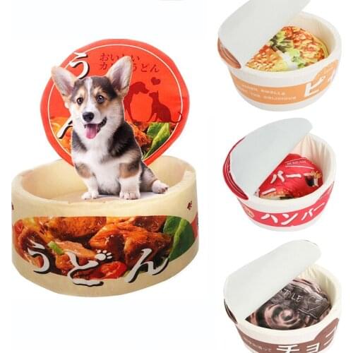 NEW Cup Noodle Beds for Pets Small Cat Funny Ramen Dog Puppy with Cover 2021 Dropshipping pet products for dog round bed sofa