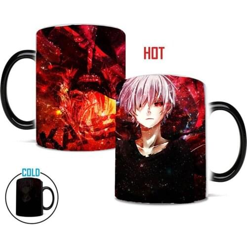 New 350mL Tokyo Ghoul Magic Mug Heat Sensitive Color Changing Coffee Mugs Cartoon Milk Tea Moring Cup Best Mugs Gift for Friends