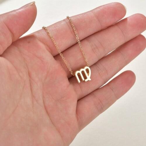 New Creative Twelve Constellation Necklace Trendy Simple Design Clavicle Chain Necklace Female Fashion Necklace for Women