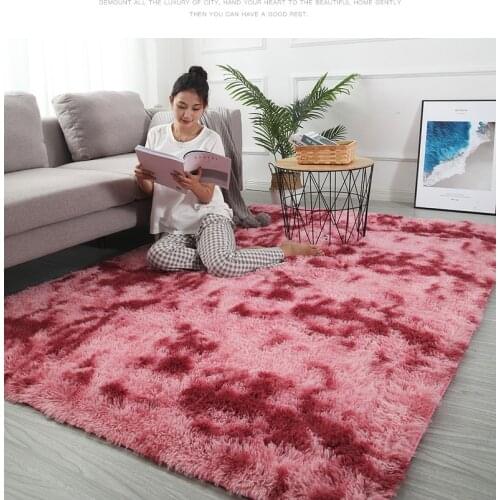 New Arrival Bedroom bedside carpet living room Nordic minimalist home ins net red tie-dye mat thicken encryption tie-dye rug
