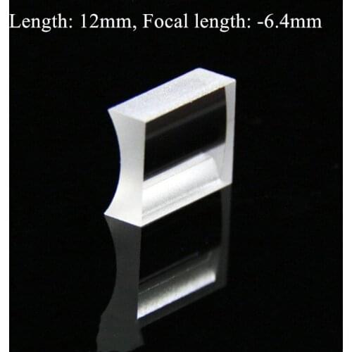Optical Glass BK7 12 MM length with focal length -6.4 MM Plano Concave Cylindrical lens Manufacturer