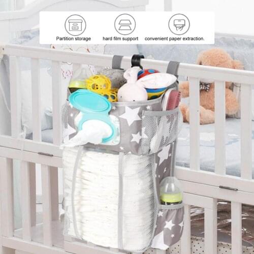 Baby Nursery Organizer Diaper Hanging Storage Bags Kids For Crib Caddy Diaper Organizer Infant Bedding Nursing Bags Foldable Bag