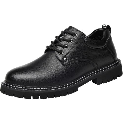 Autumn new model stand up leather boots by britune britune mode British retro, from men with low hair 7969