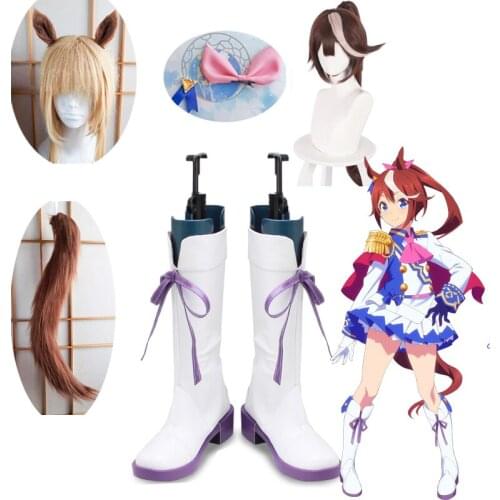 Anime Uma Musume Pretty Derby Cosplay Ears Tail Headdress Tokai Teio Cosplay Shoes Wigs Props Role Play Accessories Halloween