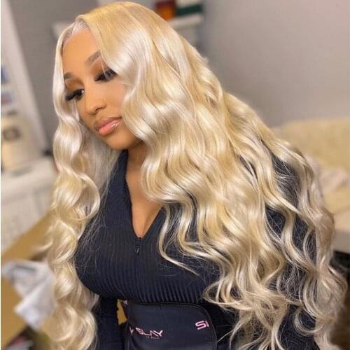 180 Density Indian Hair 613 Lace Part Long Body Wave Remy Hair Wigs 24 Inches Transparent Lace Front Wigs For Women