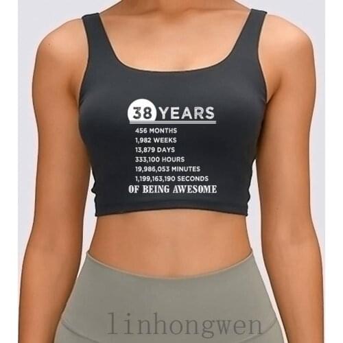 38th Birthday Gifts 38 Years Old Of Being Awesome Women Tank Top Pictures O-Neck Pattern Building Designing Cute Crop Top