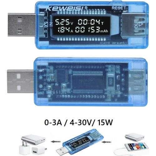 Drop Ship 4 in 1 LCD USB Detector Current Voltage Capacity Tester Volt Detect Charger Meter Mobile Power Battery Test