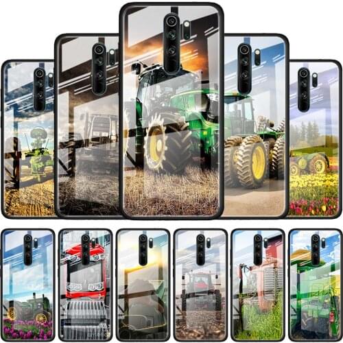 Tractor cool for Xiaomi Redmi K40 K30 K20 Pro Plus 9C 9A 9 8A 7 Luxury Shell Tempered Glass Phone Case Cover