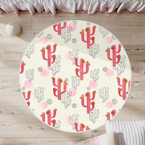 Beyaz Çocuk Odası Halısı pembe beyaz kaktüs pembe balon