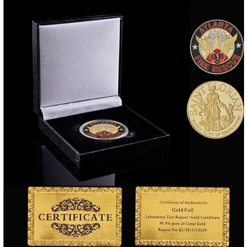 USA Atlanta City Challenge Firefighters Fire Rescue Patron Saint Of Firefighters US Token Value Coin W/ Box Display