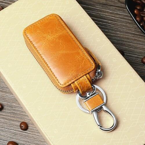 Vintage Genuine Leather Car key holder Men Key wallet Keychain men housekeeper women Car key case Bag key organizer