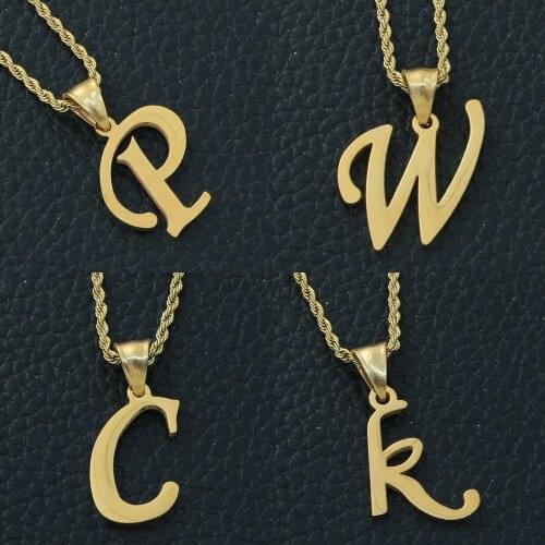 Stainless Steel Jewelry Fashion Small Chain Necklace Letters Pendant For Man & Woman Girl & Boy Joyas Store