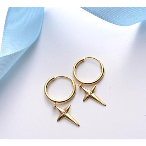 925 Sterling Silver Fine Jewelry CZ Cubic Zirconia Cross Wedding Bridal Dangle Earrings For Women Party Birthday Christmas Gifts