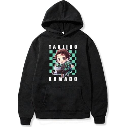 2021 Demon Slayer Hoodies Nezuko Tanjirou Zenitsu Casual Print Hooded Hip Hop Streetwear Pullover Sweatshirts Men Women SUNOWE