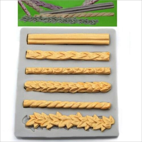 3D Knit Long Rope Silicone Fondant Mold Cake Border Decorating Tools Gumpaste Chocolate Mold DIY Manual Cake Baking Mould