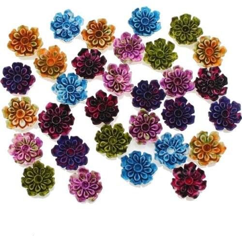 50Pcs Mixed Resin Flowers Crafts Decorations Flatback Cabochon Scrapbooking For Embellishment Nail Stickers DIY Accessories