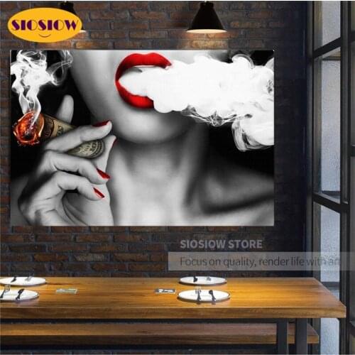 5D DIY Diamond Painting Sexy Ladies Full Drill Square Round Daimond Mosaic Diamant Embroidery Smoking Women Character Wall Decor
