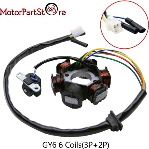 Stator Coil For GY6 49cc 50cc 70cc 90cc 110cc 125cc 150cc Scooter Moped Go Kart ATV Sunl Roketa 6 Coils 5 wire
