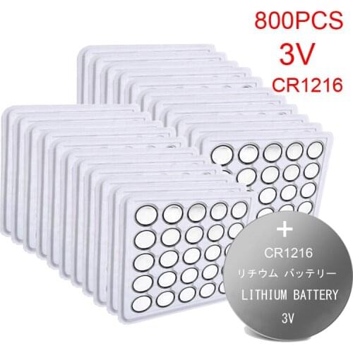 800pcs 3V CR1216 CR 1216 Watch Clock Pilas Lithium Li-ion Coin Cell Button Battery For Remote Control Computer Calculators