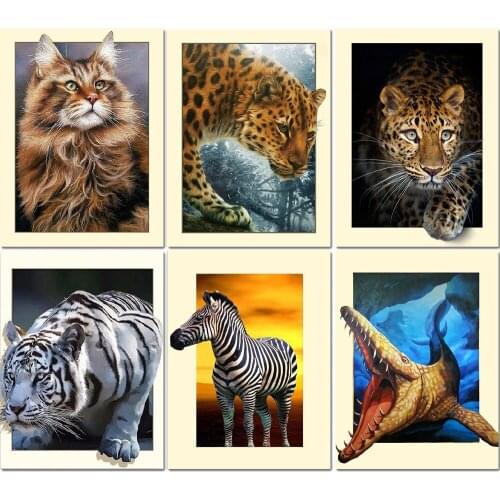 Diamond Painting 5D Realistic Animal Portrait Rhinestone Embroidery Cross Stitch Decorative Painting DIY Can Be Customized