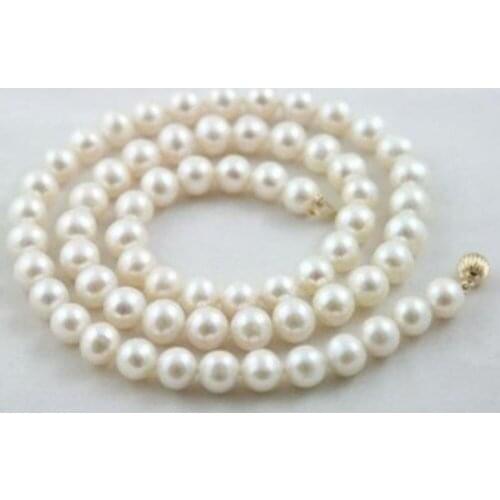 FREE shipping 7-8MM White Akoya Pearl Necklace