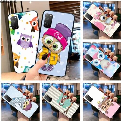 CUTEWANAN Cute Owl Soft Phone Case Capa for Huawei Honor 30 20 10 9 8 8x 8c v30 Lite view pro