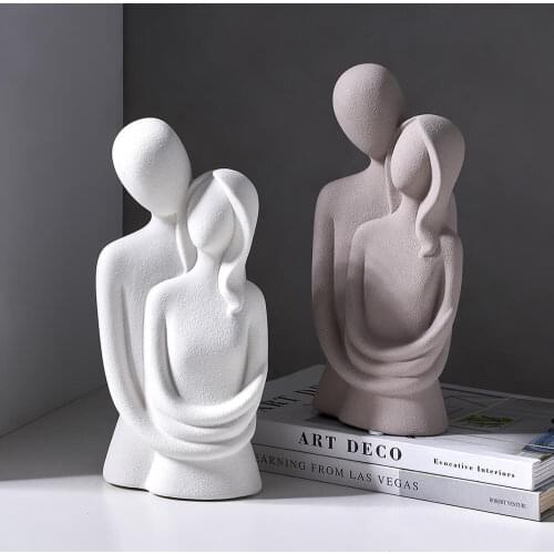 Creative Abstract Character Decoration Resin Ceramic Sculpture Modern Home Decoration Living Room Bedroom Office Decoration Gift