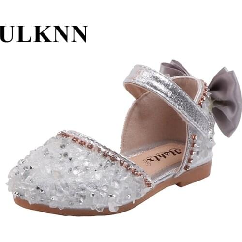 ULKNN Princess girls sandals new spring summer 2021 baby children soft bottom Rhinesone sandals infant size 21-35