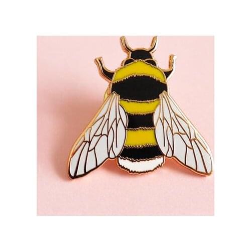 Bee Enamel Pin - Bee Lapel Pin - Rose Gold Bee Pin - Soft Enamel Pin - Bee Brooch - Enamel Pin - Save the Bees Pin
