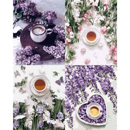 Oil painting by Numbers Schilderen Op Nummer Home Decor Decorative Frames Acrylic Paints CanvasFor drawing Diy Gift AfternoonTea