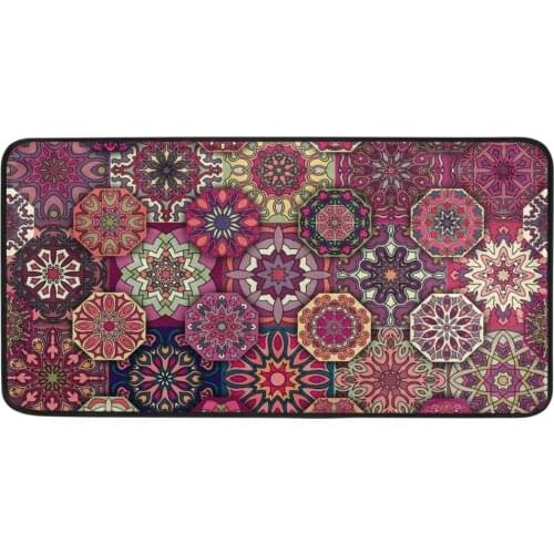 Mandala Floral Kitchen Mat Bedroom Entrance Doormat Boho Pattern Home Hallway Floor Decoration Living Room Carpet Non-Slip Rug