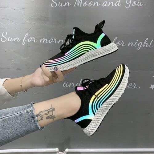 Fast Delivery Women Casual Shoes Fashion Breathable Mesh Lace Up Flat Shoes Female Sneakers Women Footwear 2021 Tenis Feminino