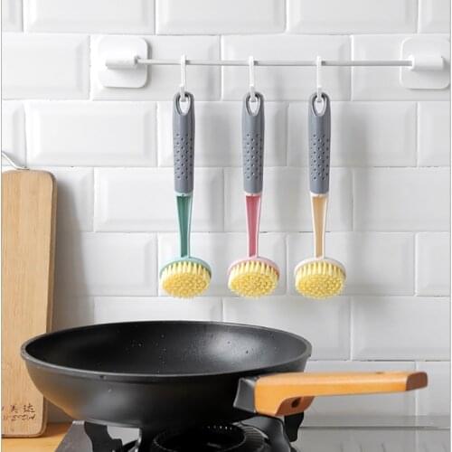 Kitchen Long Handle Pot Washing Brush Dishwashing Brush Household Sink Stove Cleaning Brush Kitchen Supplies