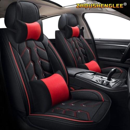 ZHOUSHENGLEE flax Universal car seat cover for hyundai Elantra solaris tucson Zhiguli veloster getz creta i20 i30 ix35 i40 Car